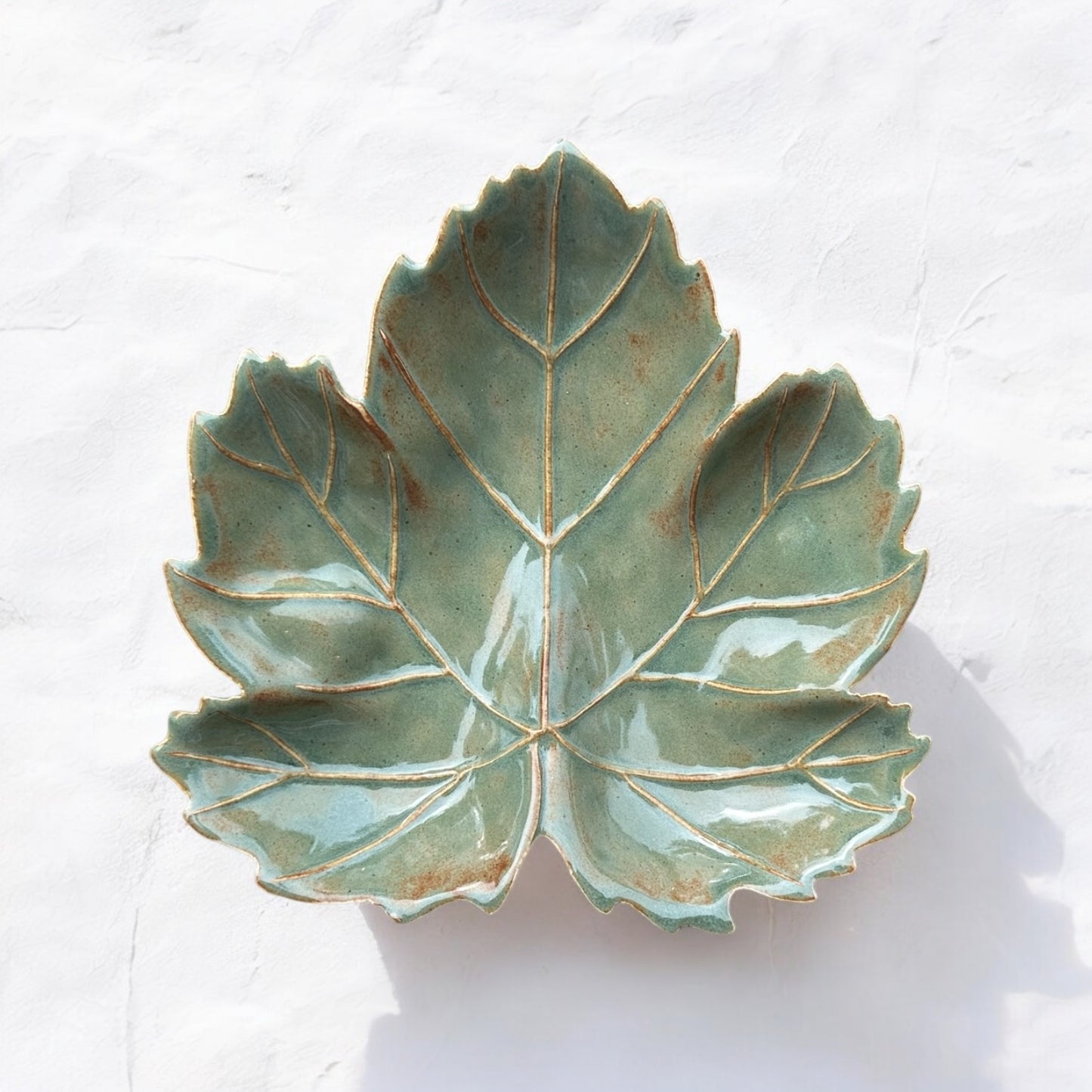 Green Fall Leaf Tray